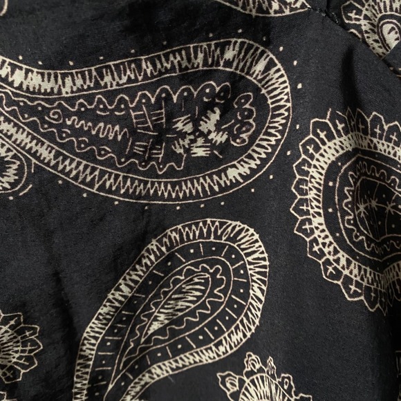 Zara The Nina Shirt Black Paisley Puff Sleeve Button Back Top Women's Sz XS - Picture 4 of 5